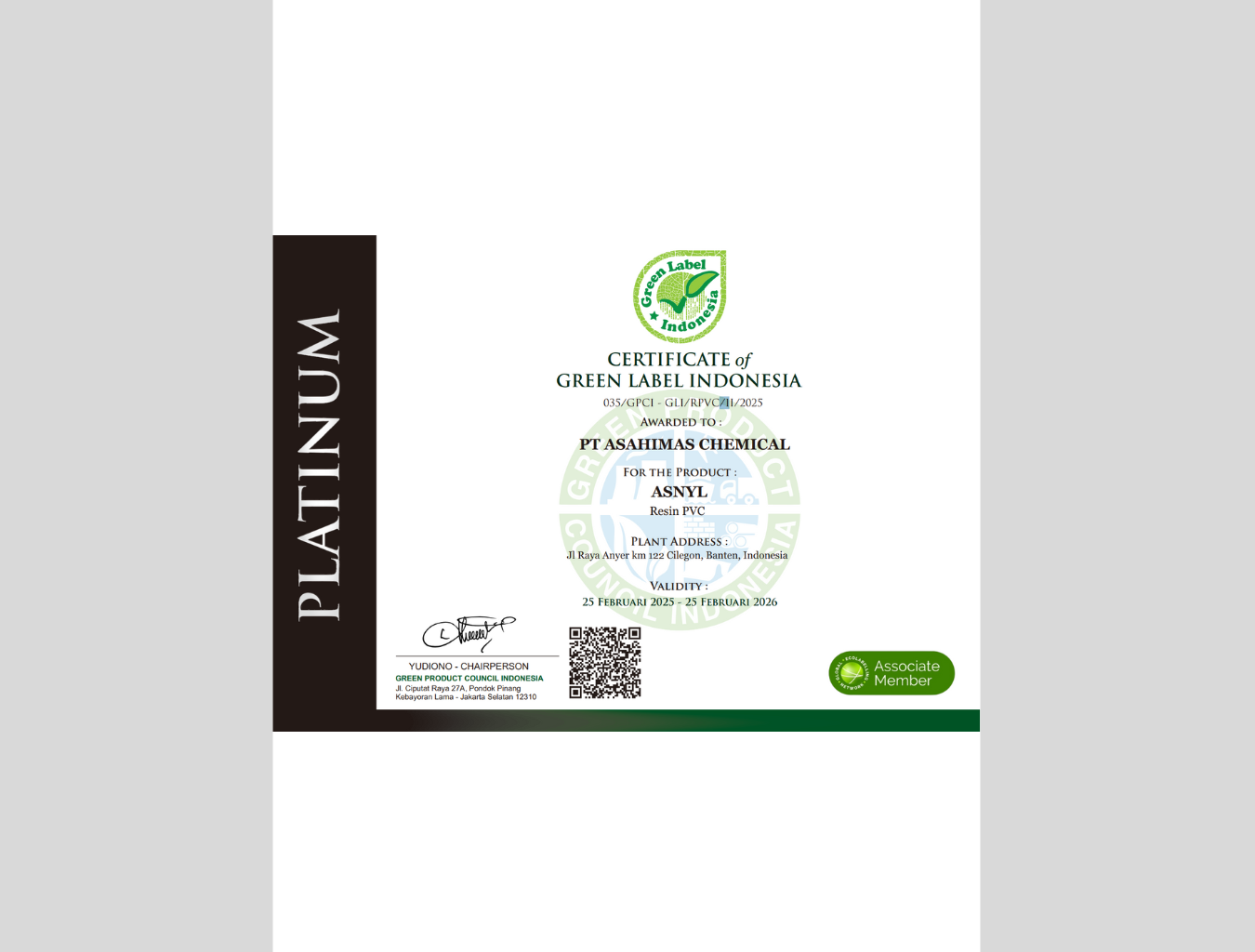 Green Label Certificate